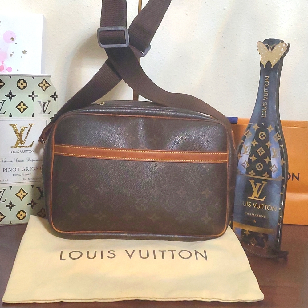 Louis Vuitton Brown and Tan Monogram Reporter PM Crossbody Bag